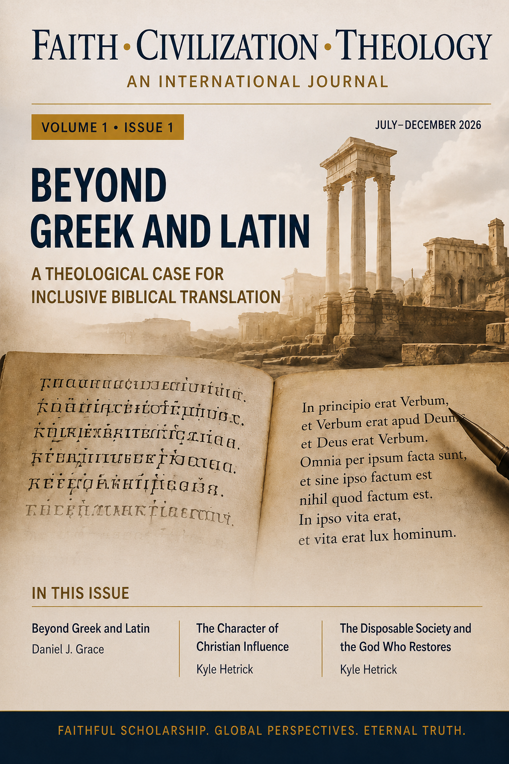 Faith • Civilization • Theology, Volume 1, Issue 1 cover